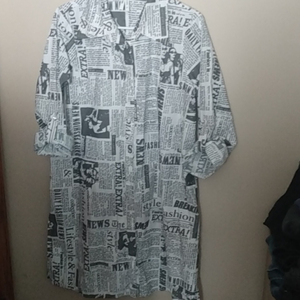 COPY - Unique newspaper fashion shirt dress
